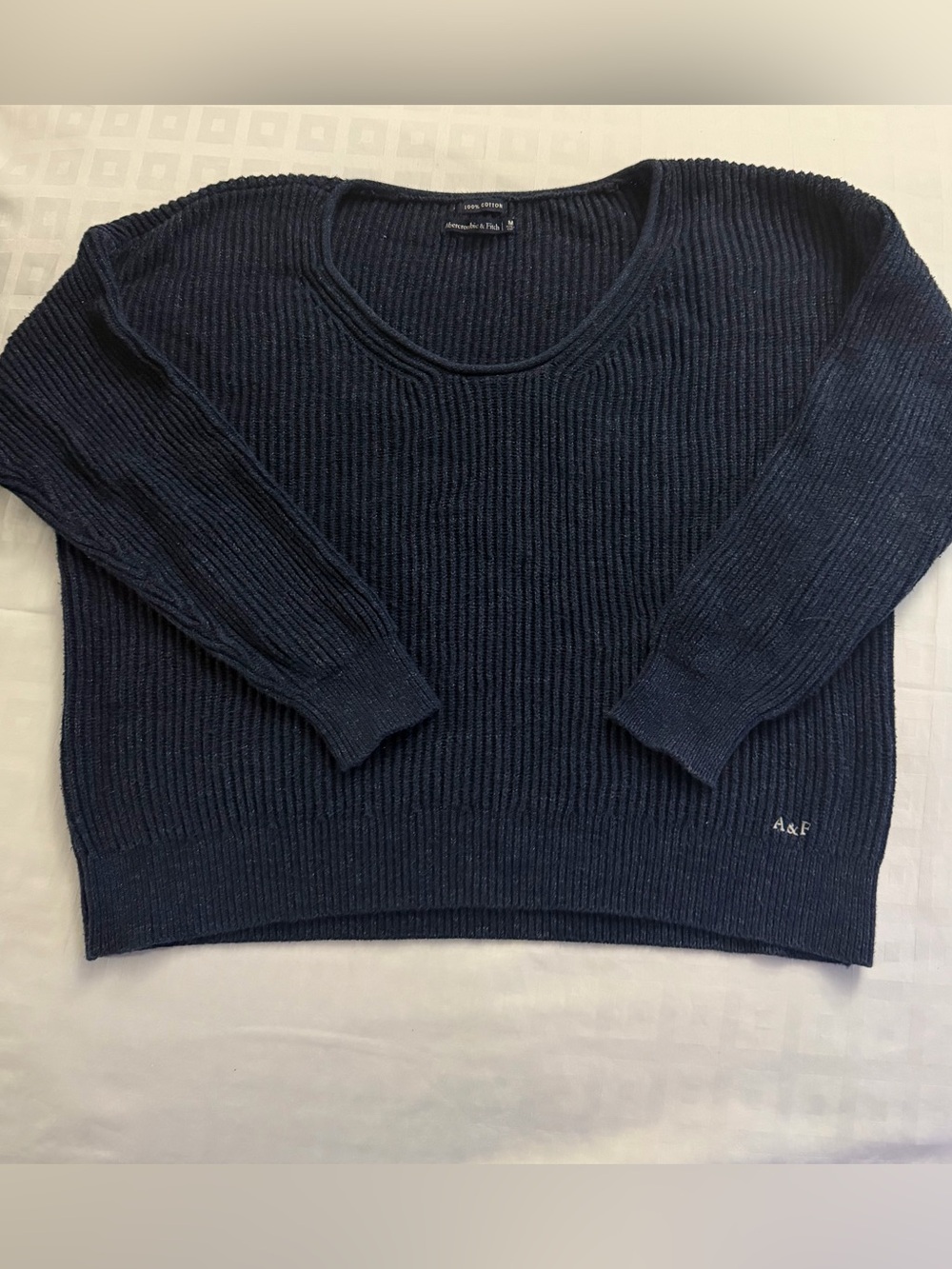 Abercrombie & Fitch Navy Ribbed Scoop Neck Sweater